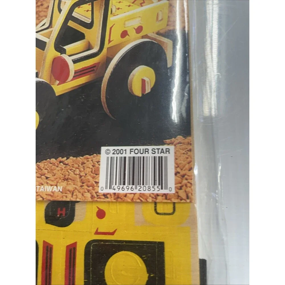 Four Star Colorful Bulldozer Wooden Model Kit No Glue/Tools Required‎ Ages 6+